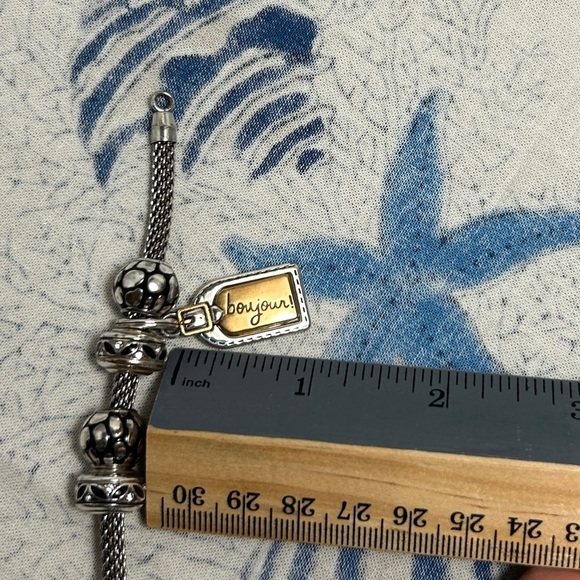 Brighton Beverly Glam Charm Bracelet 2 Travel Charms 5 Spacers Silver Plated - Picture 7 of 8